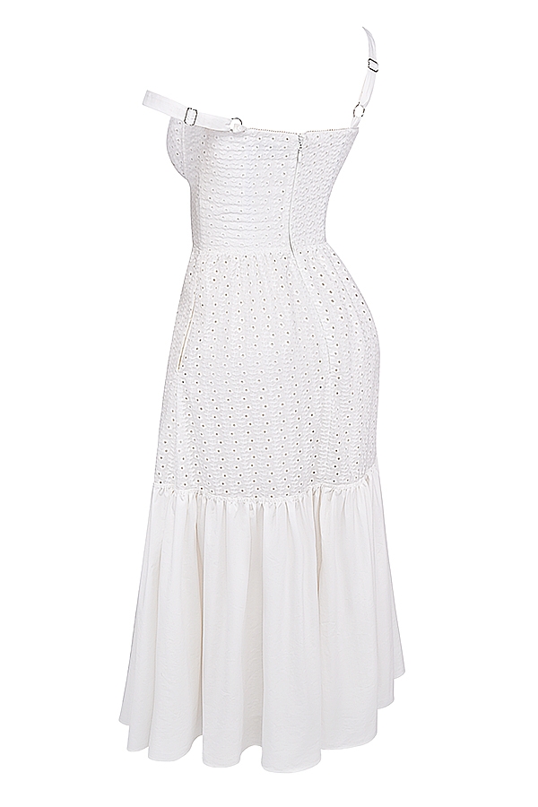 Elia-White Broderie Anglaise Midi Sundress