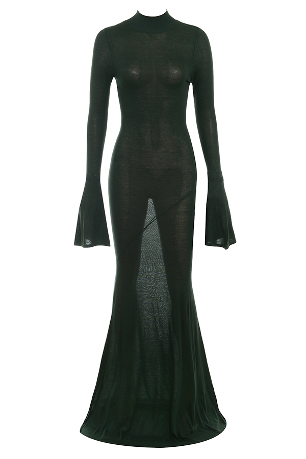 Sancha-Forest Green Knit Maxi Dress