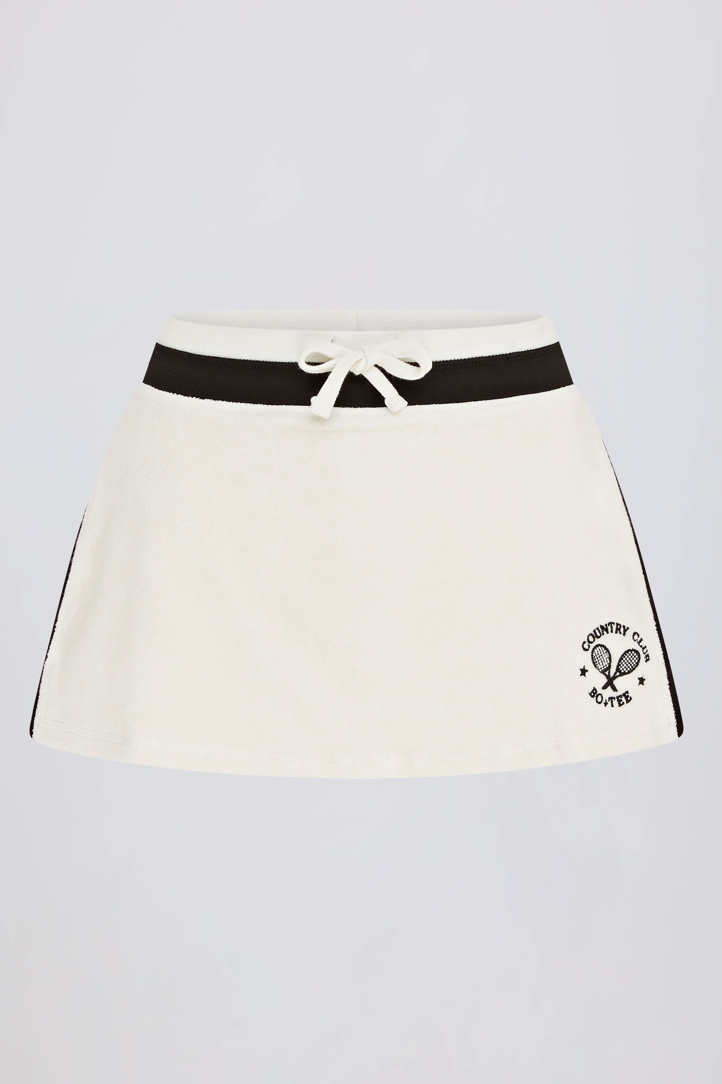 Terry Towelling Drawstring Skort in Ivory