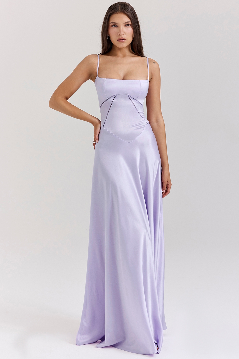 Anabella-Orchid Lace Up Maxi Dress
