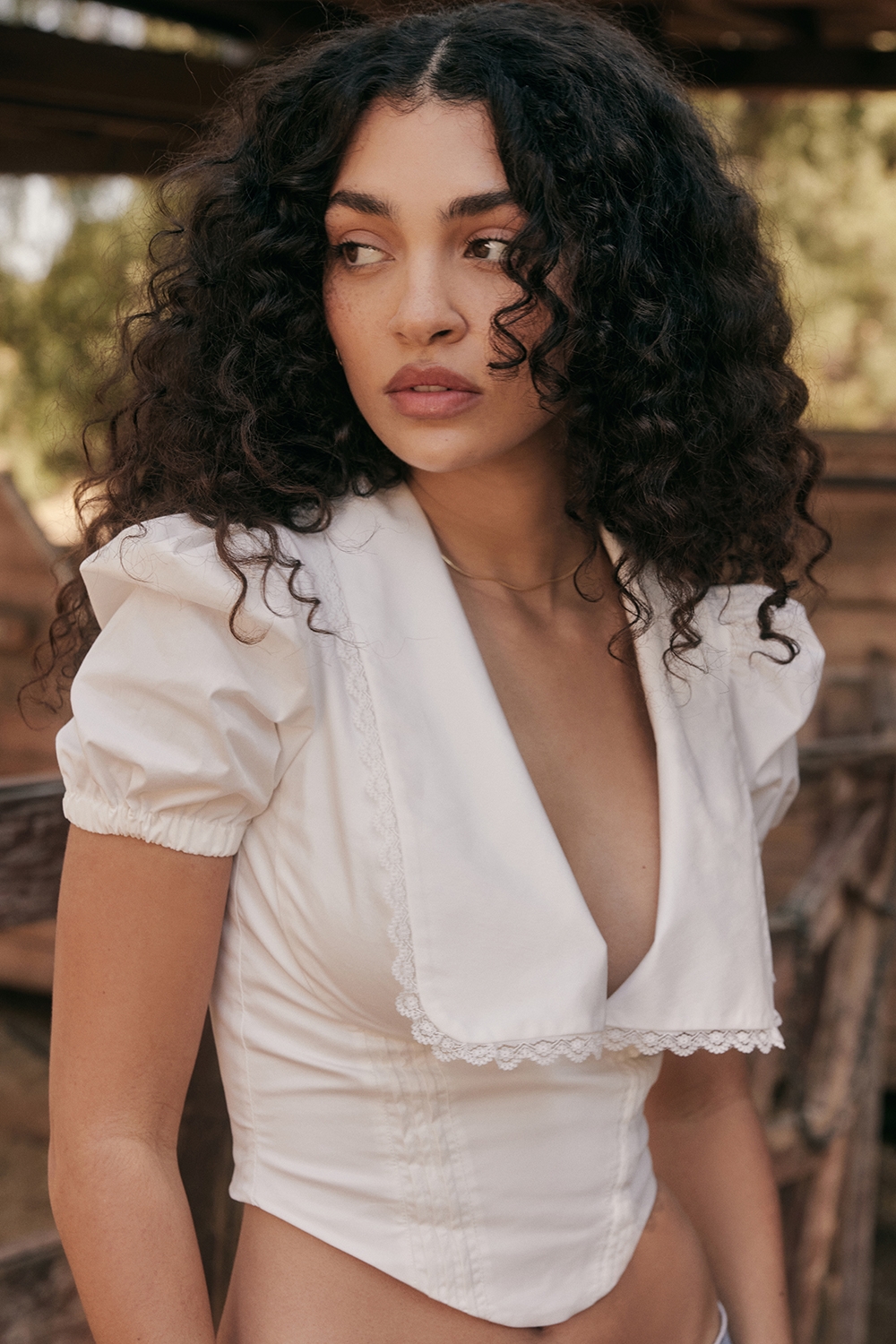 Augusta-White Pin Tuck Top