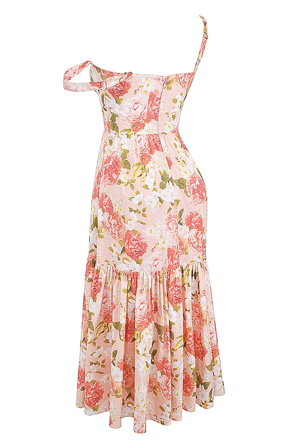 Elia-Pink Peony Print Cotton Midi Sundress