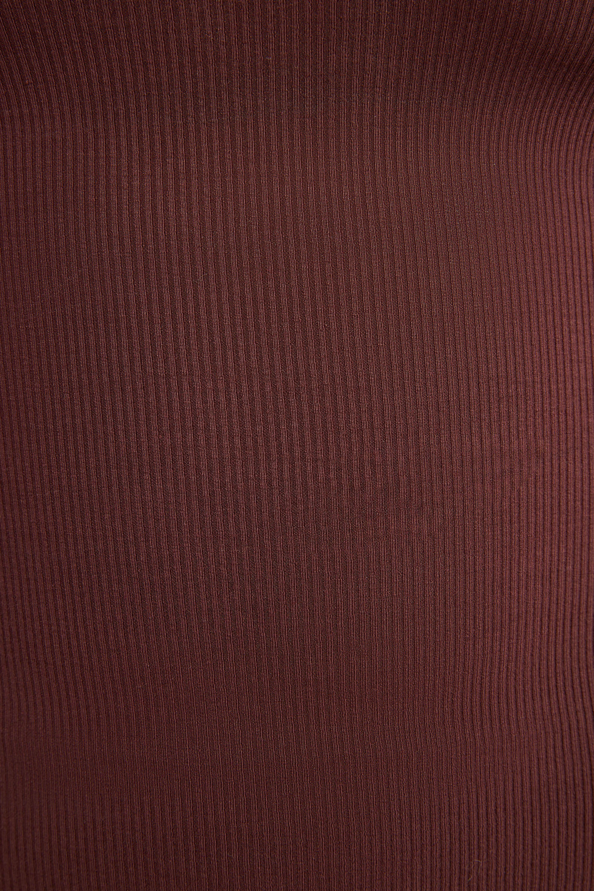 Tia-Ribbed Modal  Long Sleeve Top in Chocolate