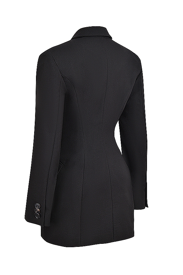 Amia-Black Blazer Mini Dress