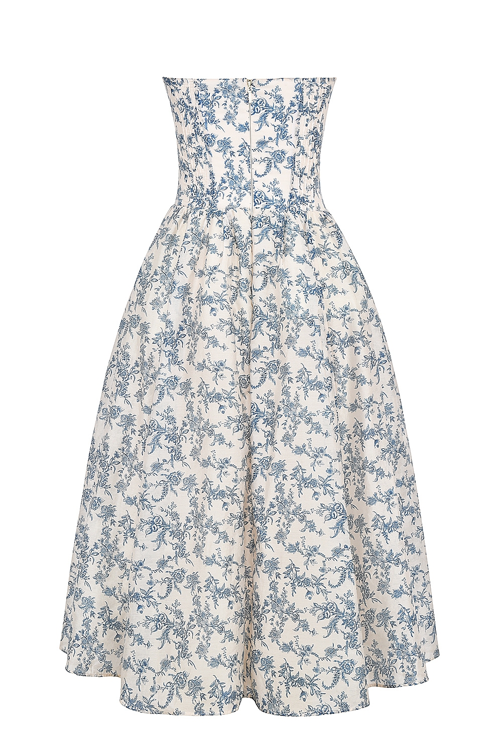 Bennett-English Porcelain Print Strapless Sundress