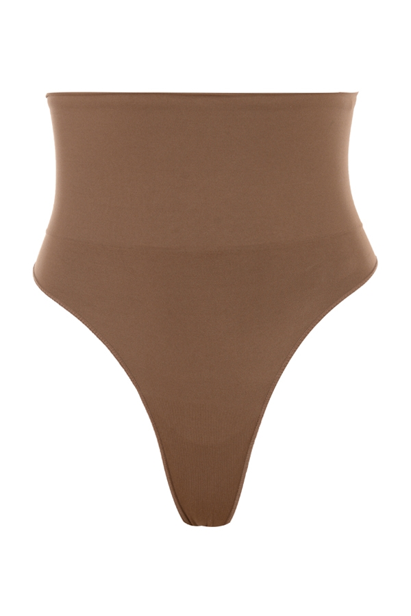 Sculpting High Waist Thong Mocha