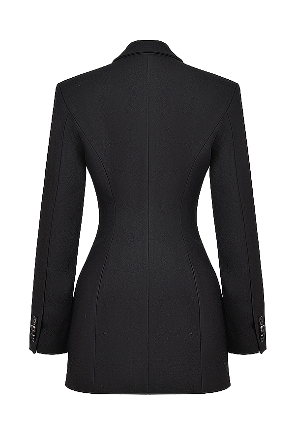 Amia-Black Blazer Mini Dress