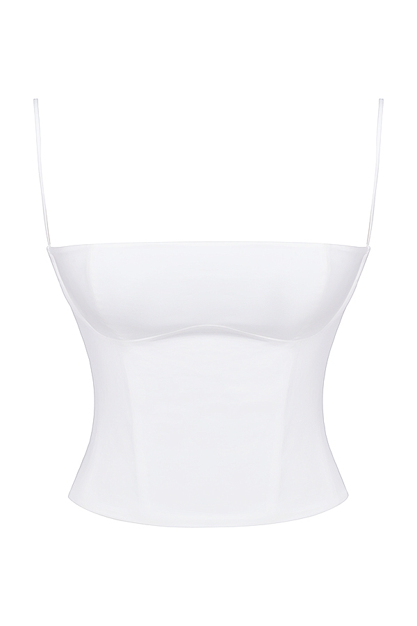 Audette-White Structured Corset