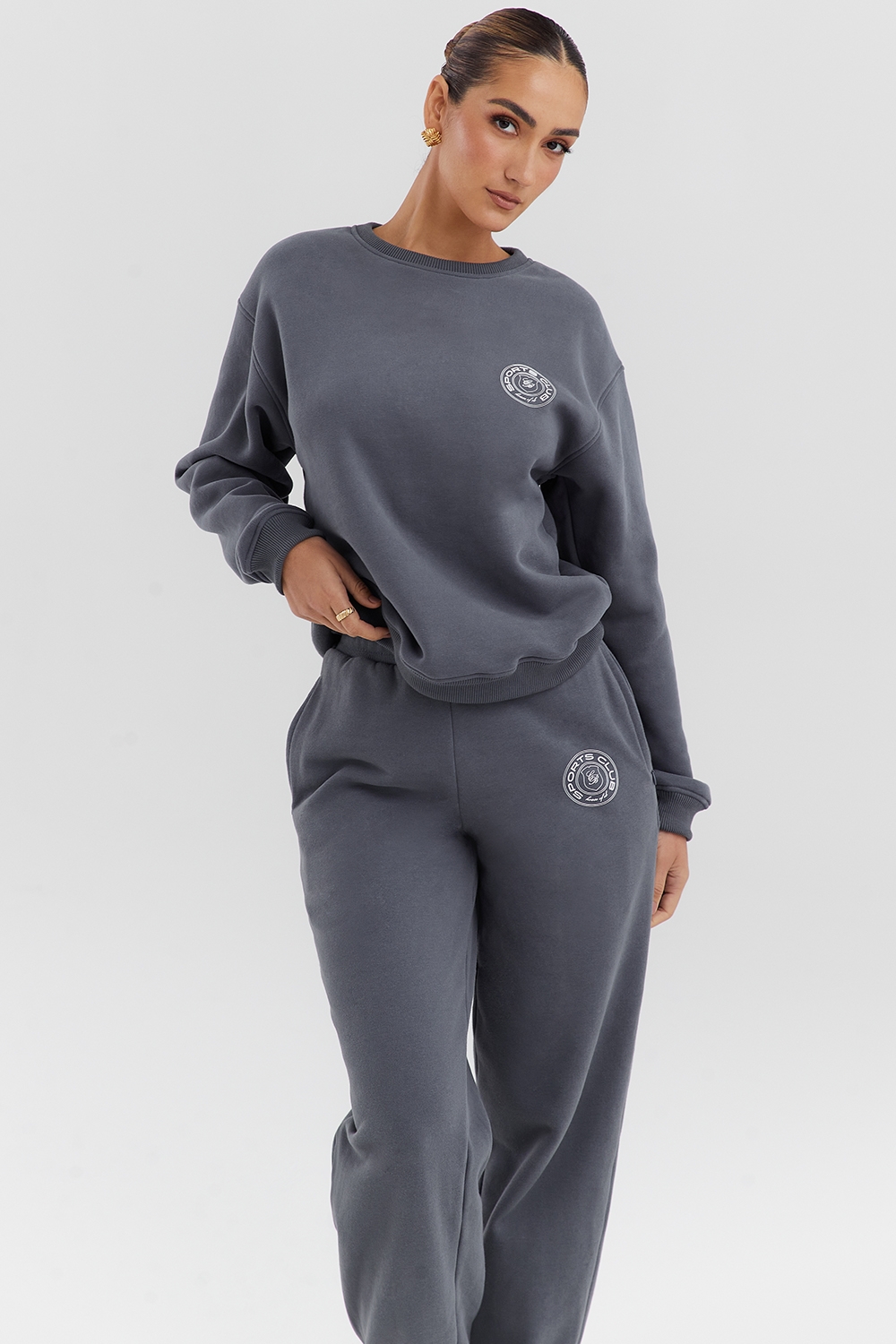 Haze-Slate Crew Neck Sweatshirt