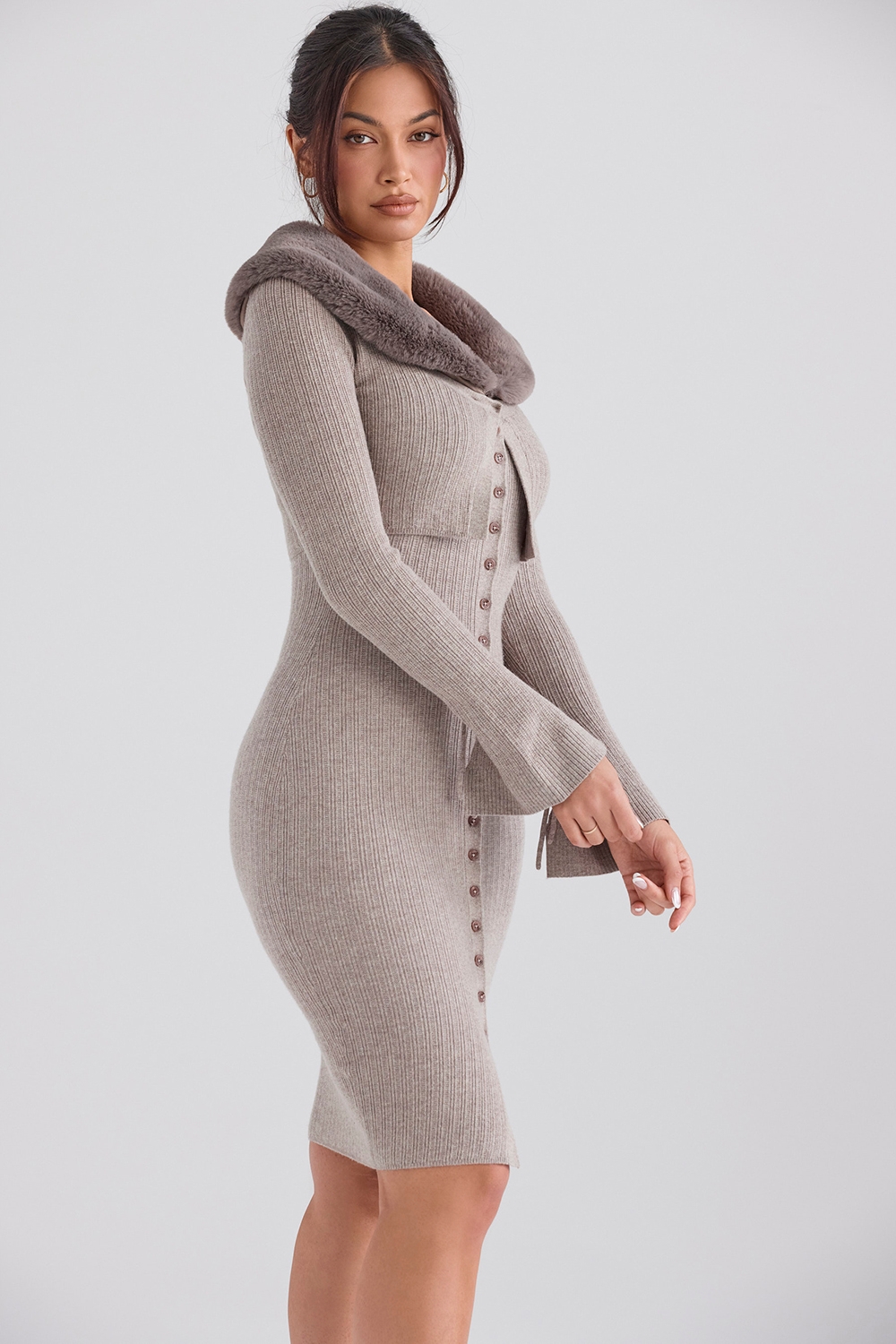 Dahlia-Beige Cashmere Cardigan - SALE