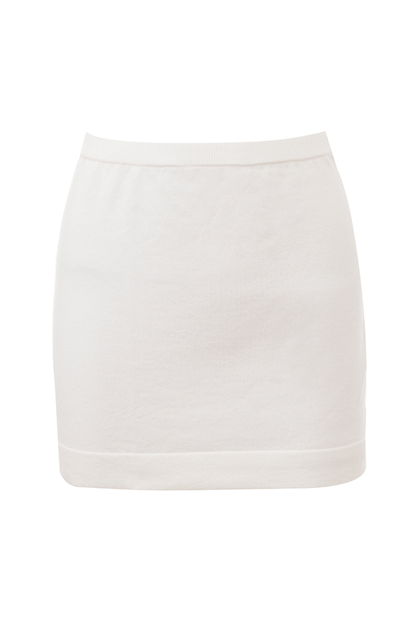 Asher-Ivory Cashmere Mini Skirt
