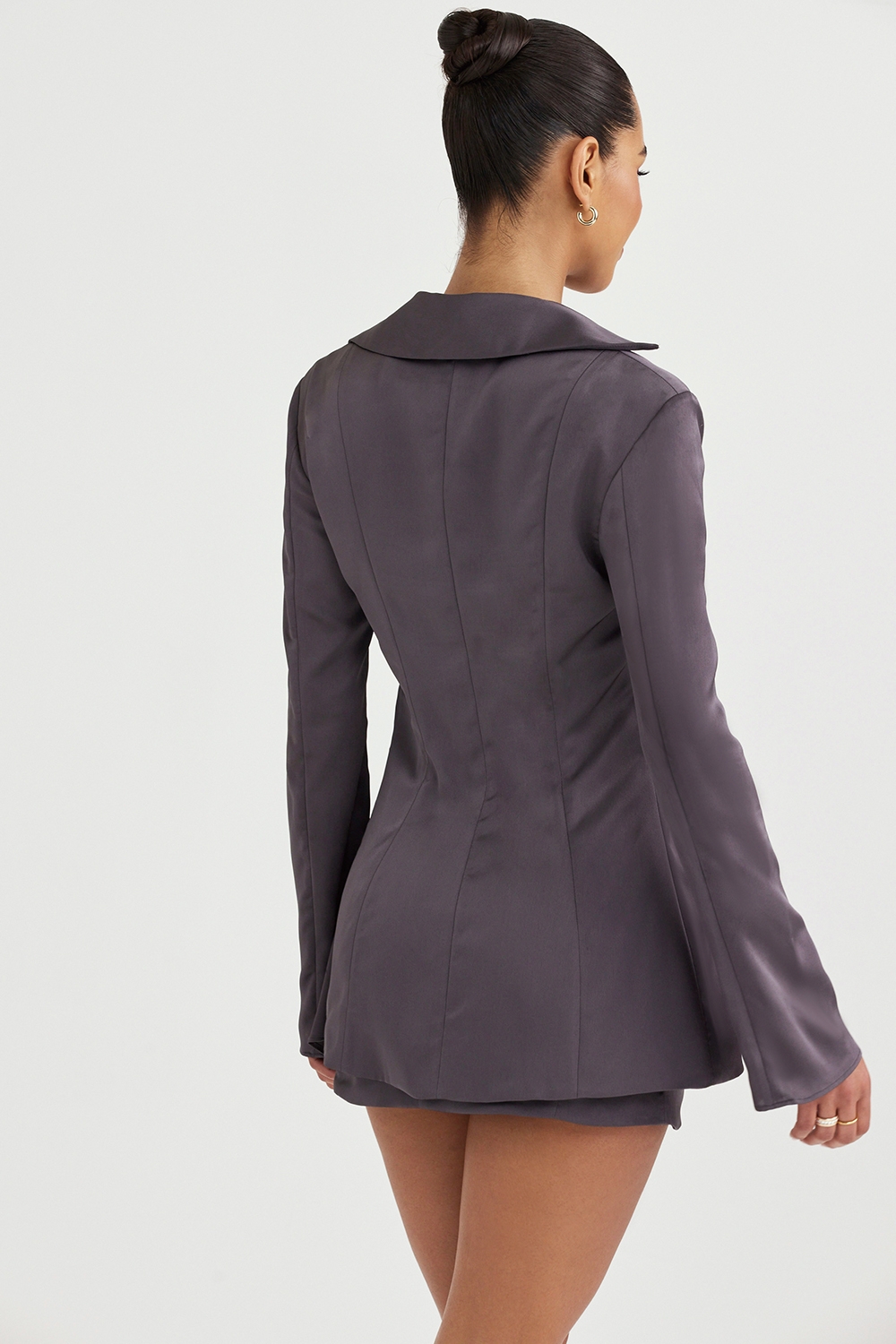 Catalina-Shadow Satin A-Line Mini Skirt