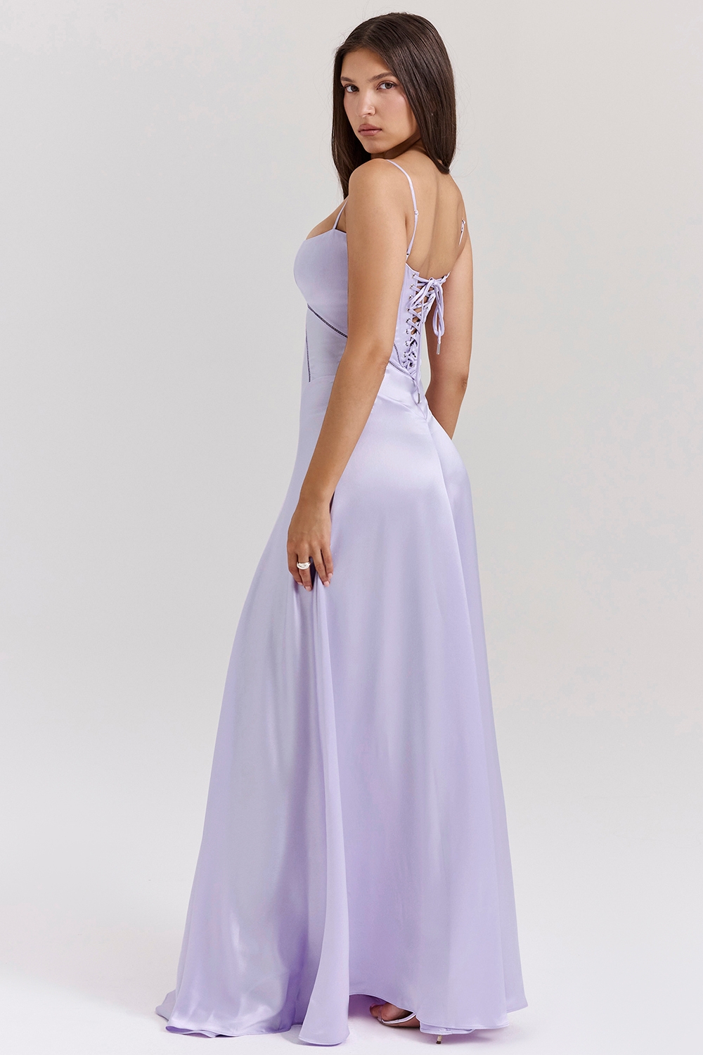 Anabella-Orchid Lace Up Maxi Dress