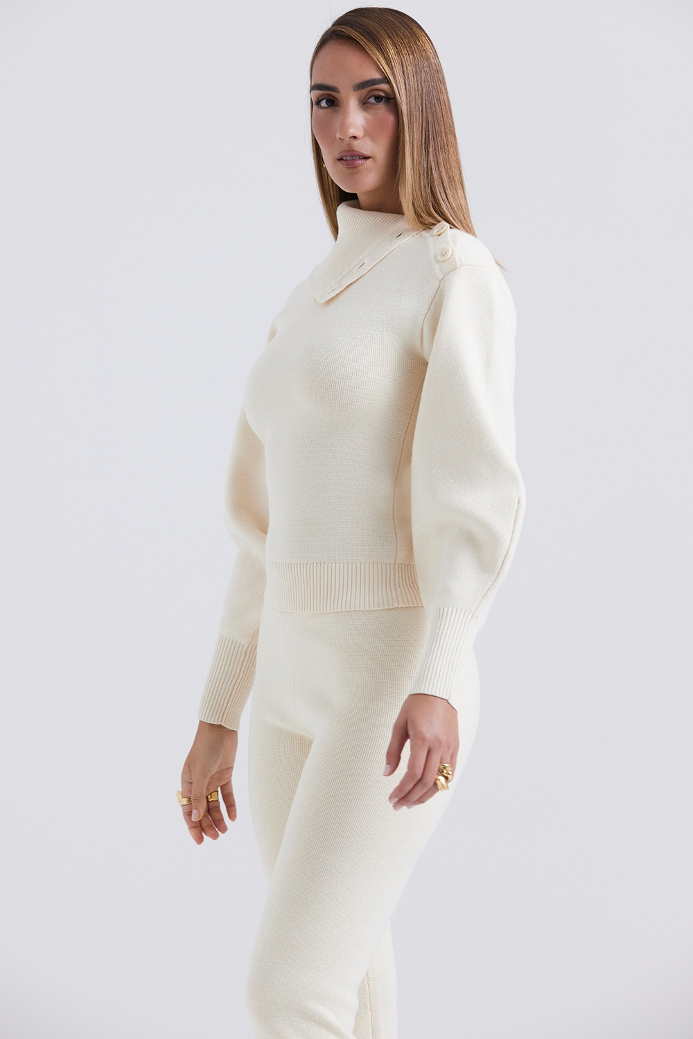 Adelita-Cream Cashmere Blend Sweater - SALE