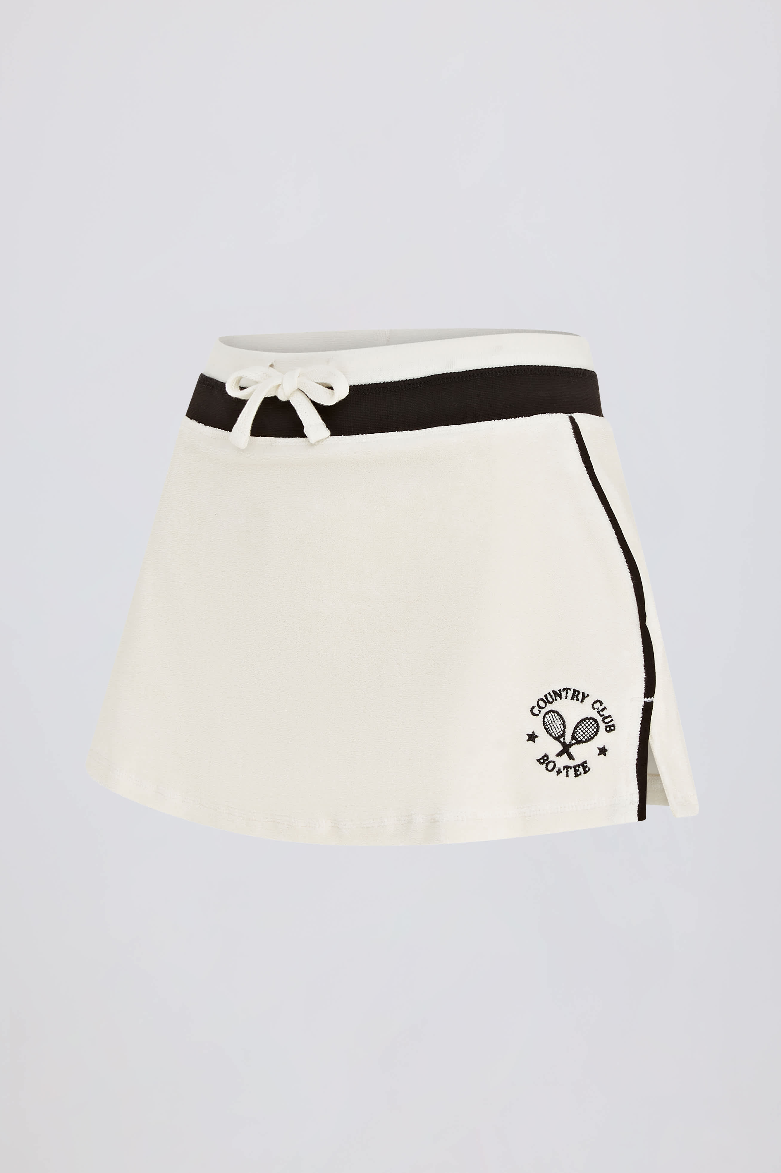 Terry Towelling Drawstring Skort in Ivory