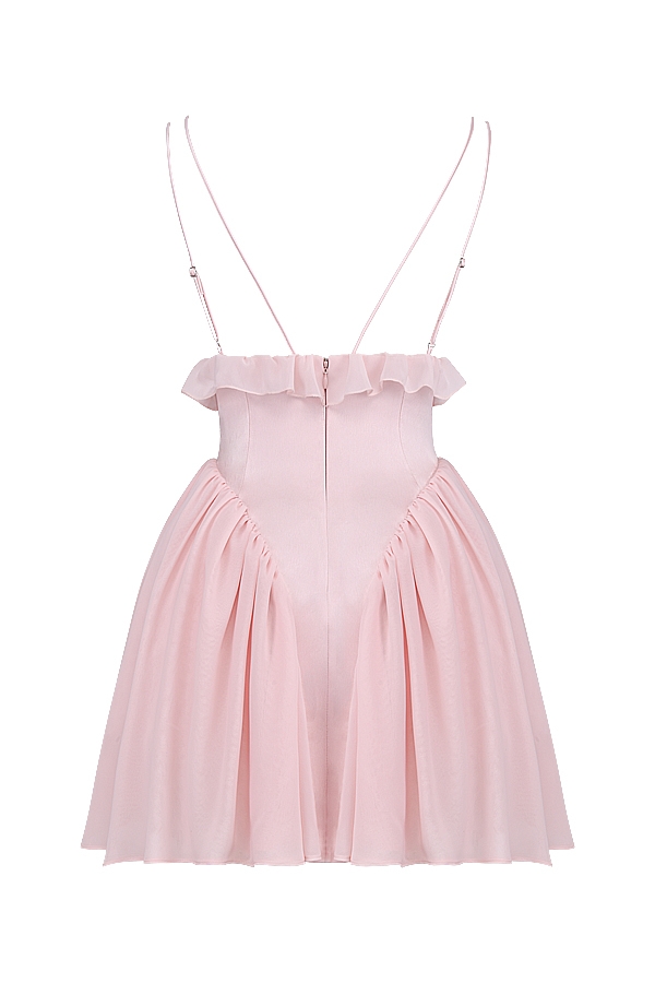 Amaris-Ballerina Pink Baby Doll Mini Dress
