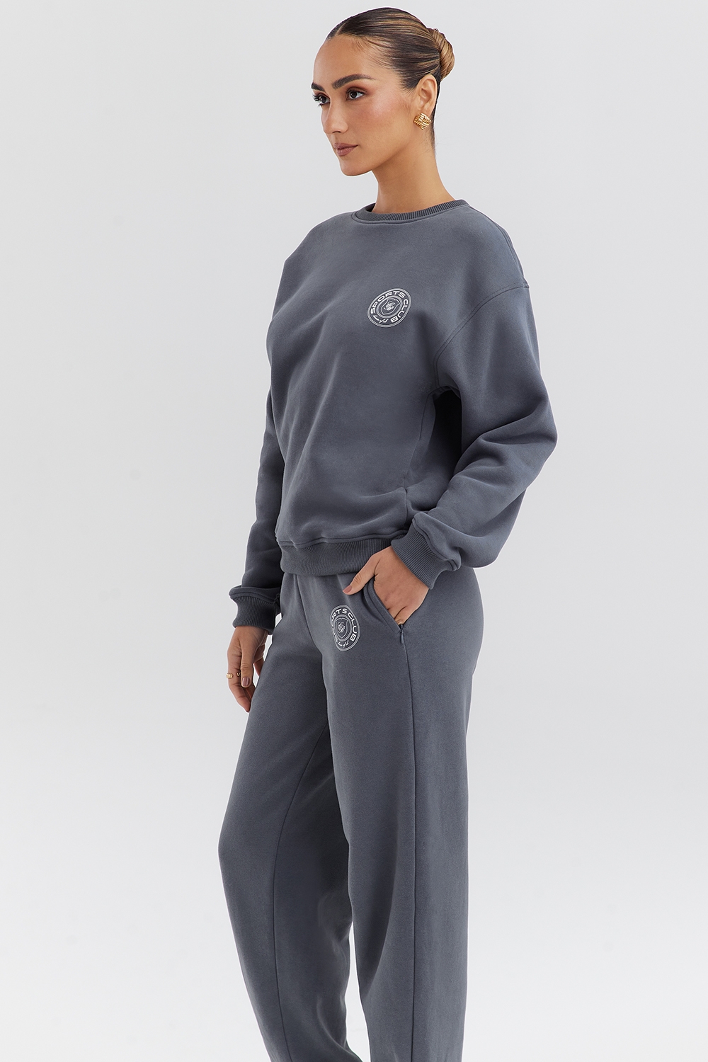 Haze-Slate Crew Neck Sweatshirt