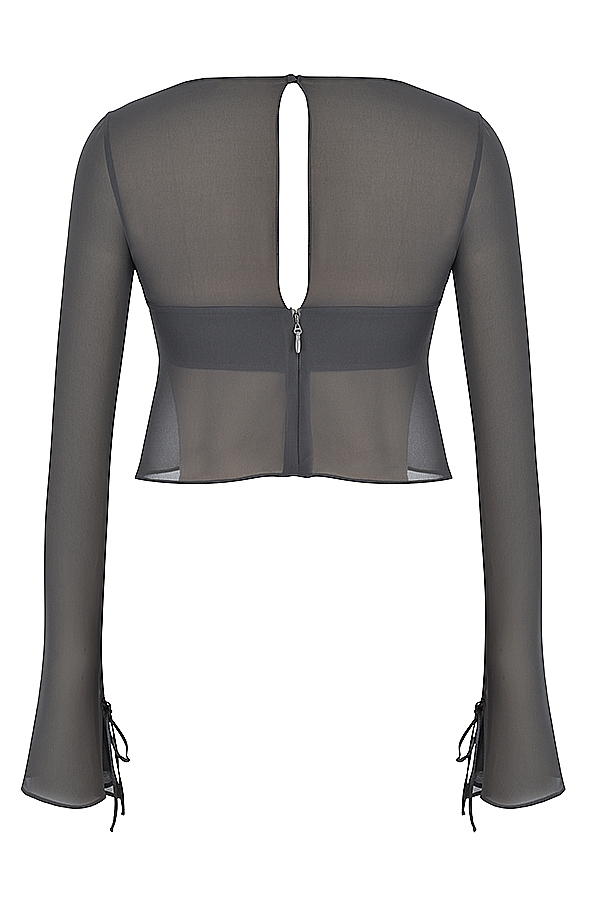 Athena-Shadow Long Sleeve Floaty Top