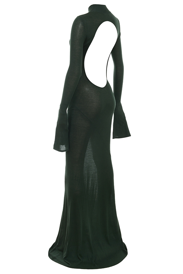 Sancha-Forest Green Knit Maxi Dress