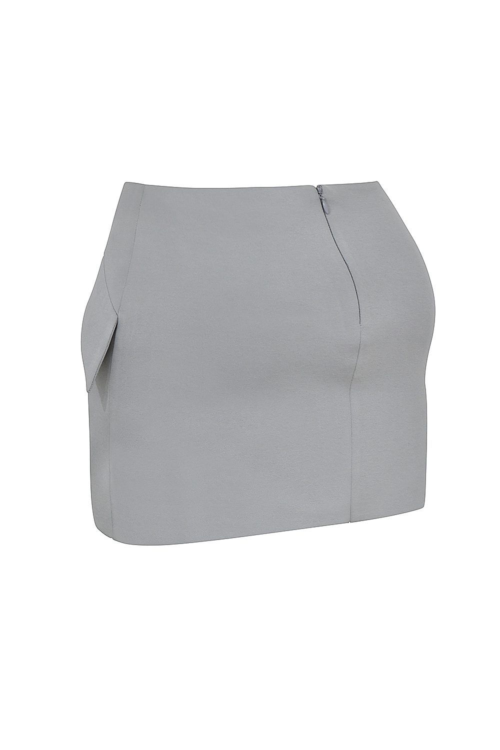 Cici-French Grey A-Line Mini Skirt