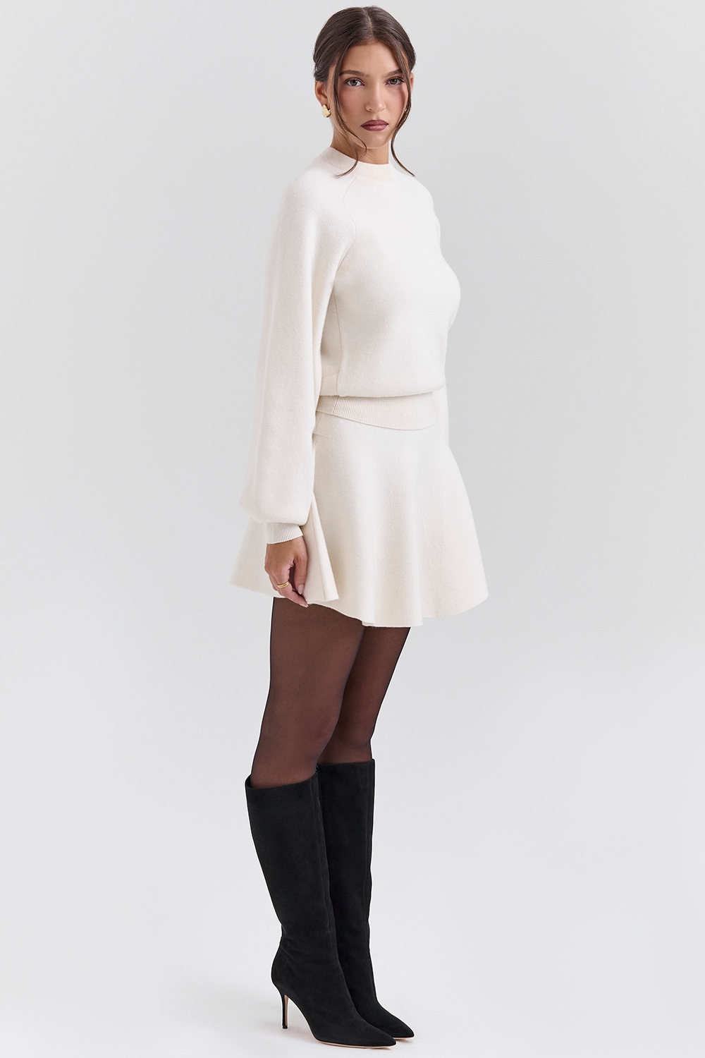 Cressida-Cream Wool Cashmere Heavy Knit Sweater