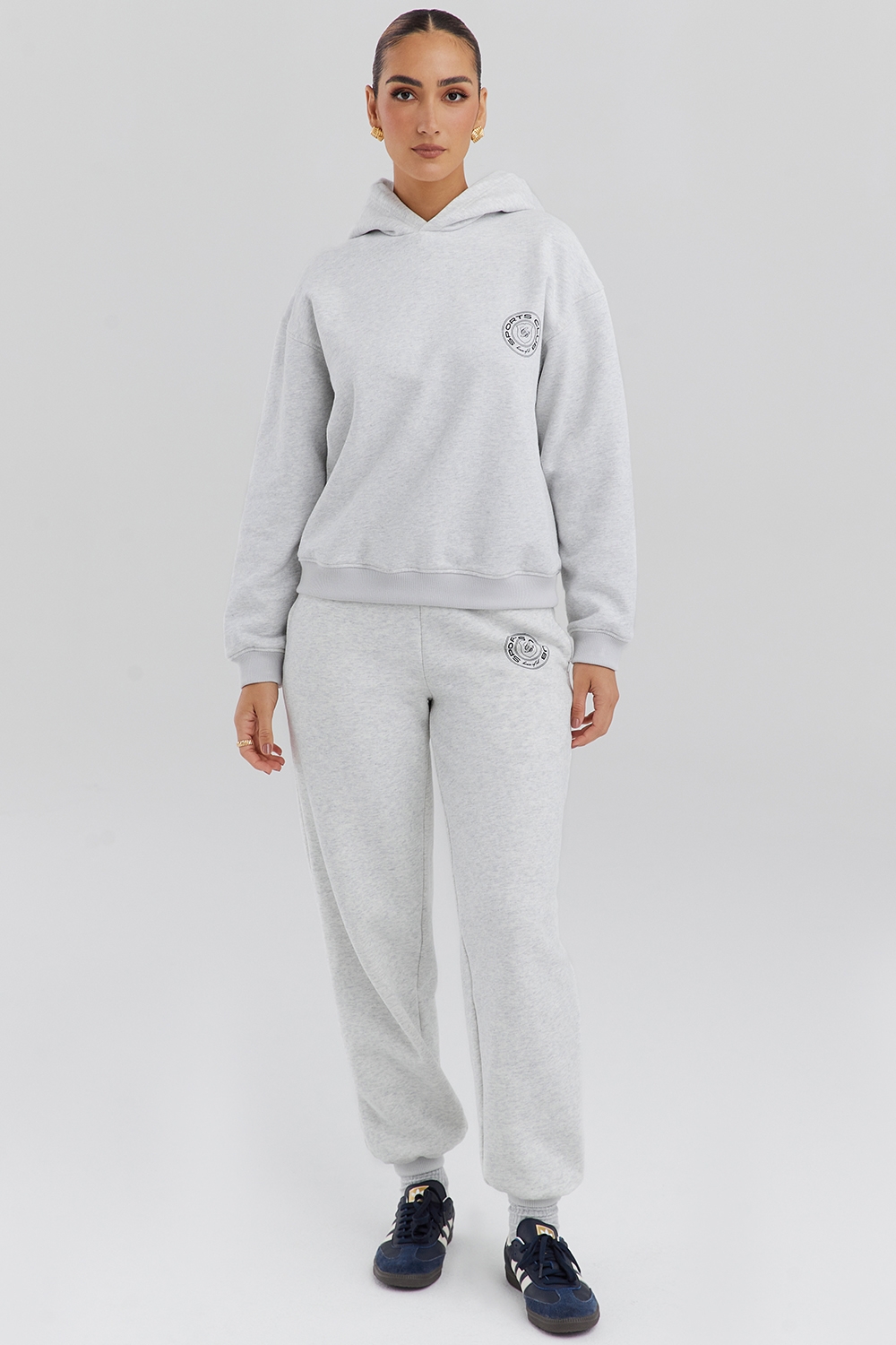Coast-Light Grey Marl Fleece Back Jogging Trousers
