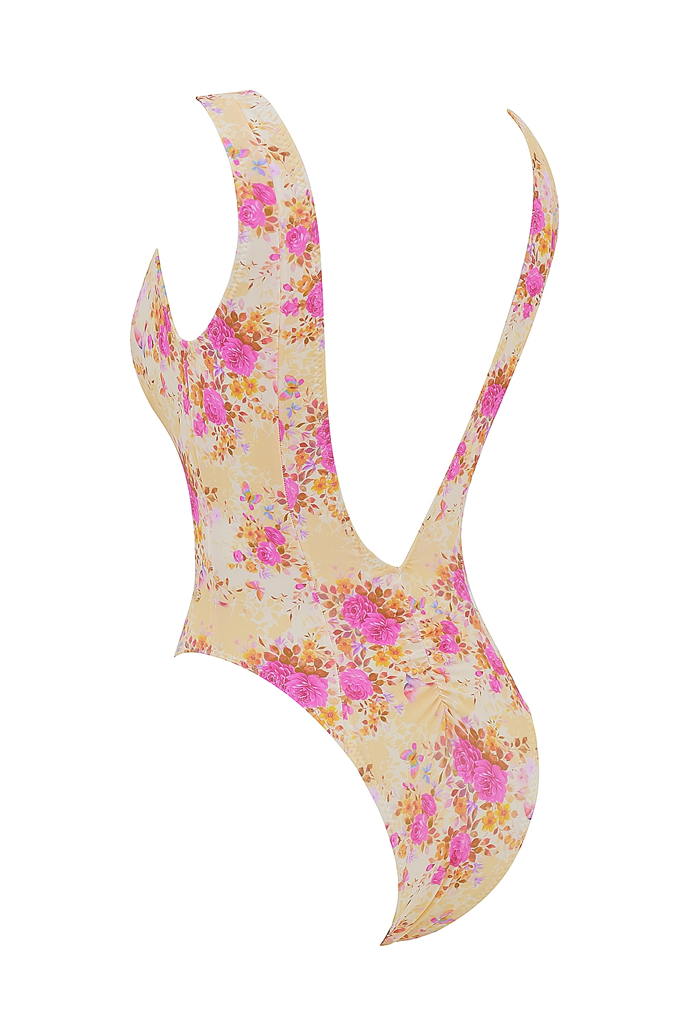 Martinique-Floral Print Plunge Swimsuit