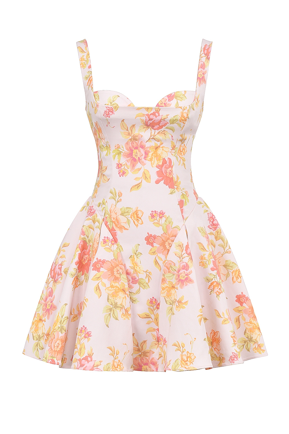 Bunny-Peach Poppy Print Twill Mini Dress