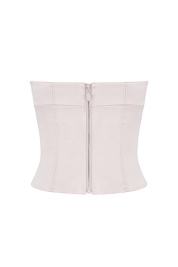 Angelica-Crystal Satin Strapless Corset