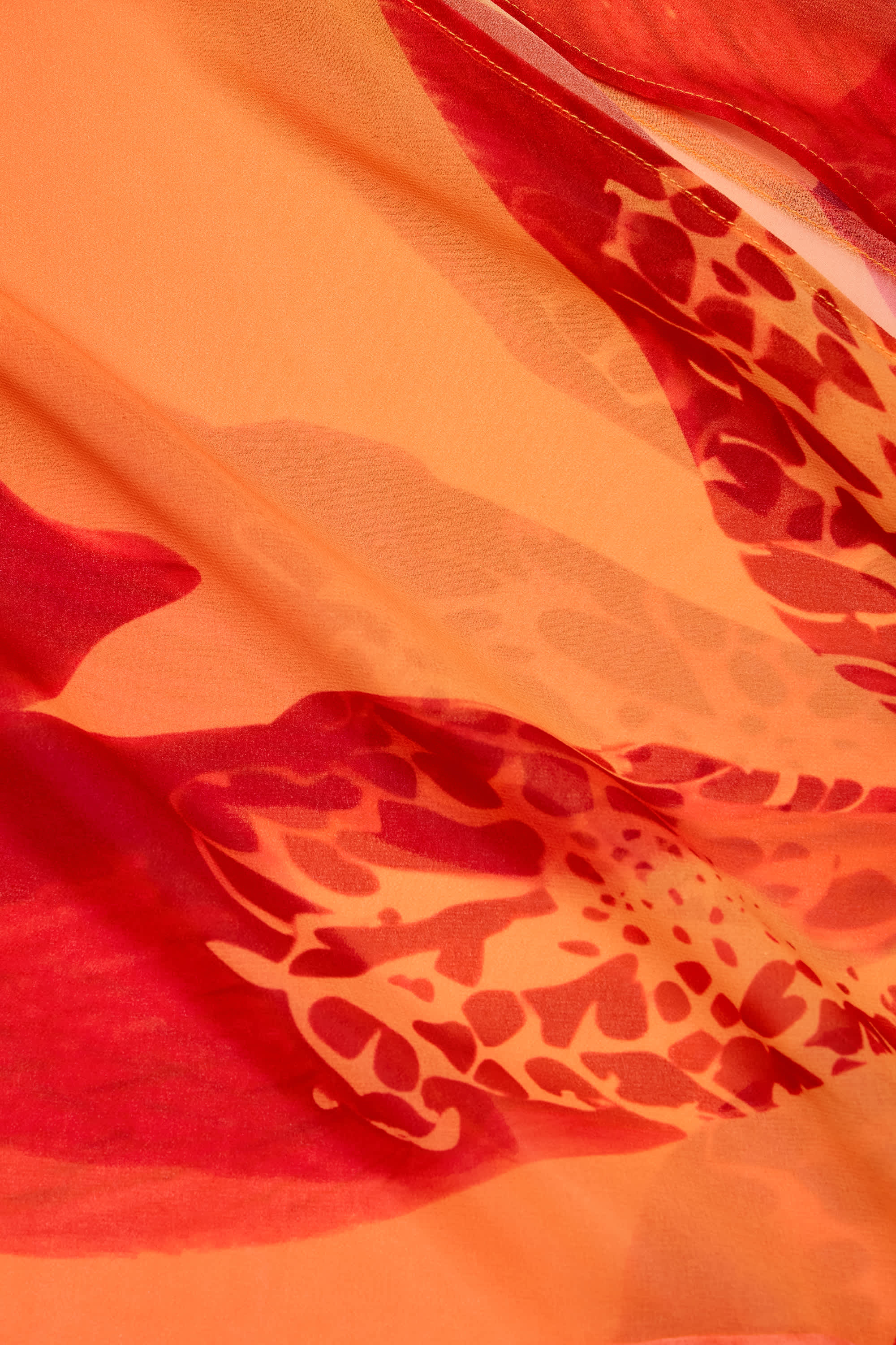 Taveuni-Cowl-Neck Hardware-Detail Maxi Dress in Orange Orchid Print