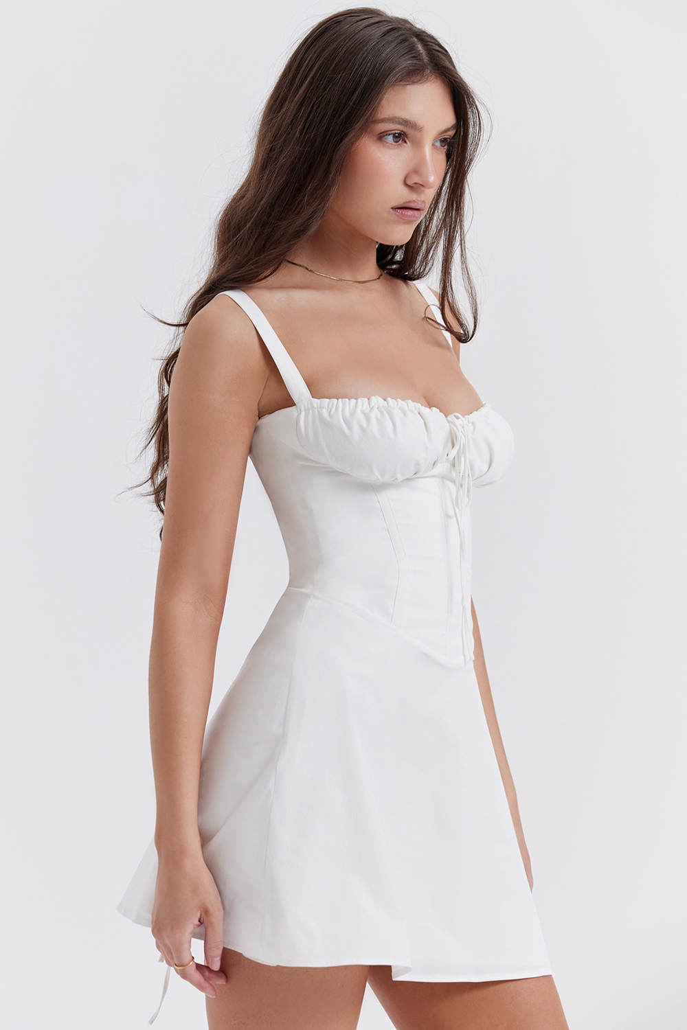 Carlotta-White Corset Mini Dress