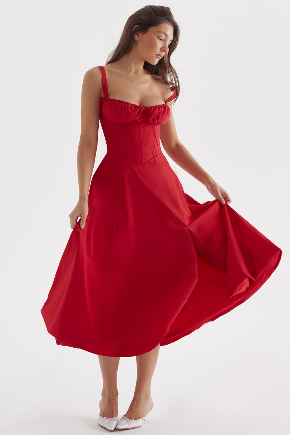 Carmen-Red Rose Bustier Sundress