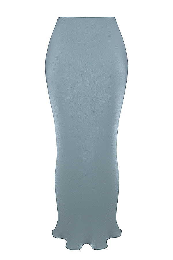 Amadi-Cool Blue Floor Length Maxi Skirt