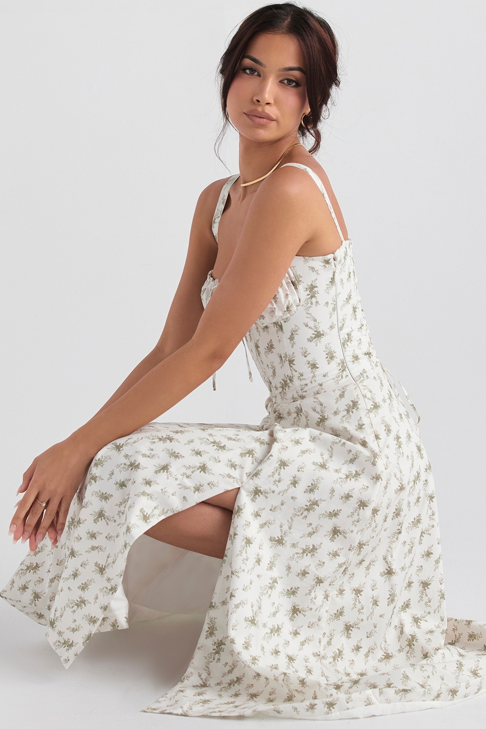 Carmen-Garden Print Bustier Sundress