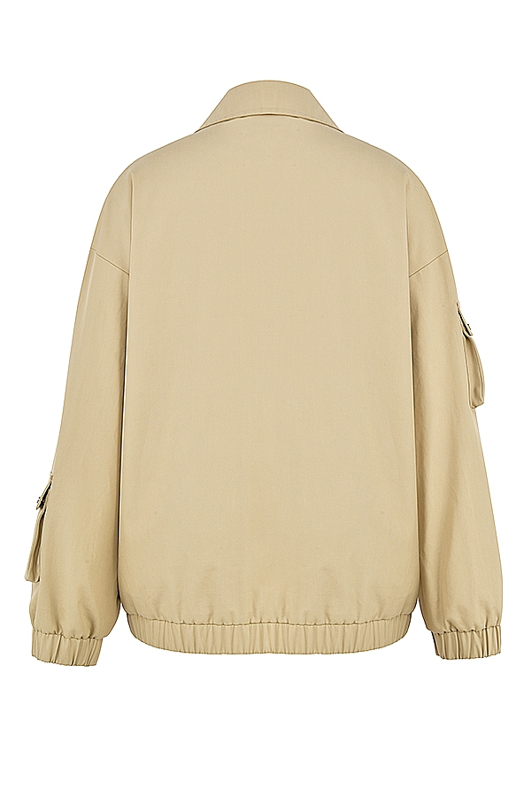 Cami-Taupe Oversized Track Jacket