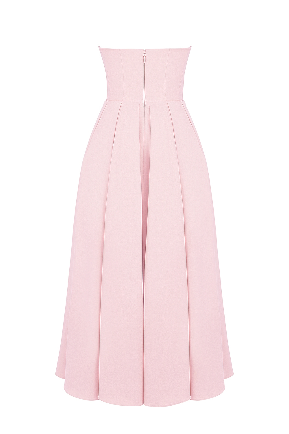 Contessa-Parisian Pink Strapless Corset Midi Dress