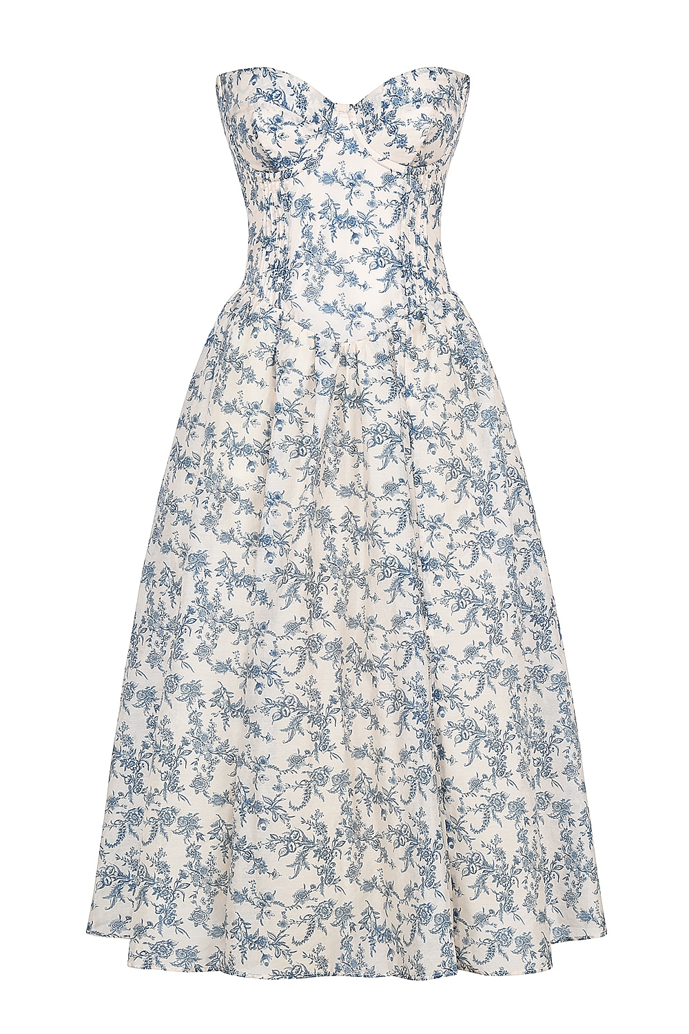 Bennett-English Porcelain Print Strapless Sundress