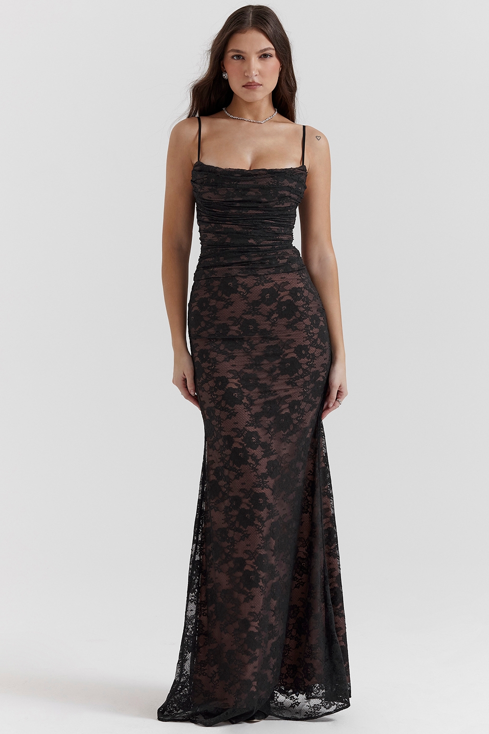 Artemis-Black Lace Maxi Dress