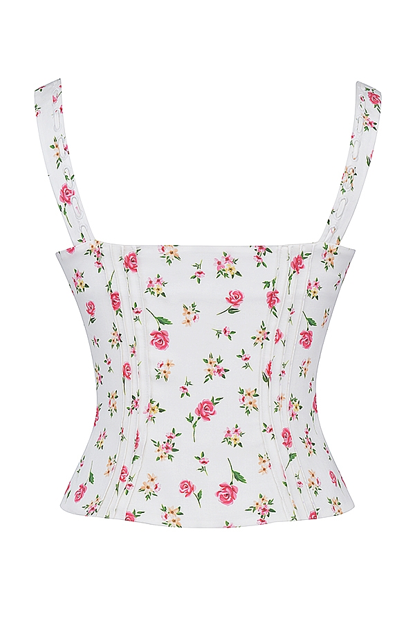 Chicca-Rose Print Floral Top