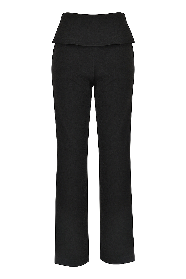 Ava-Black Fold Front Trousers