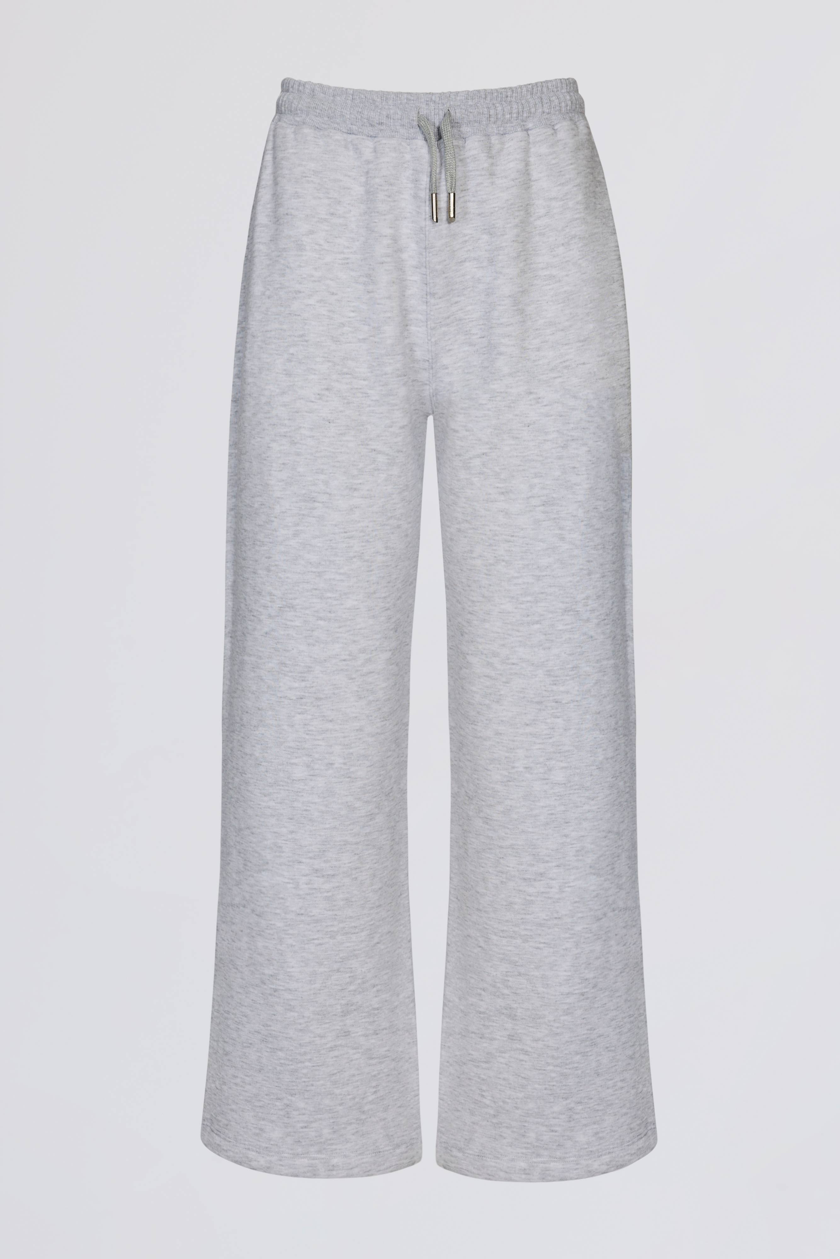 Wide-Leg Joggers in Grey Marl