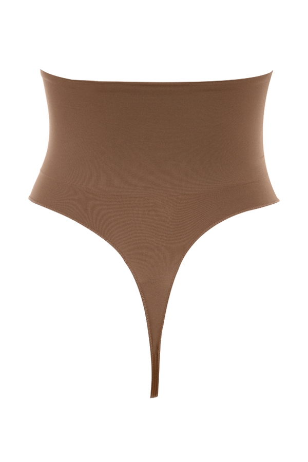 Sculpting High Waist Thong Mocha