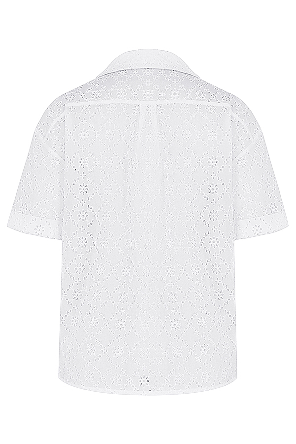Carrie-White Broderie Anglaise Shirt