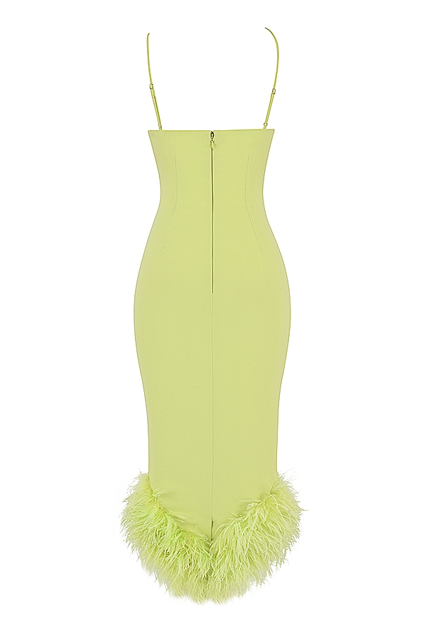 Alessia-Lime Midi Dress