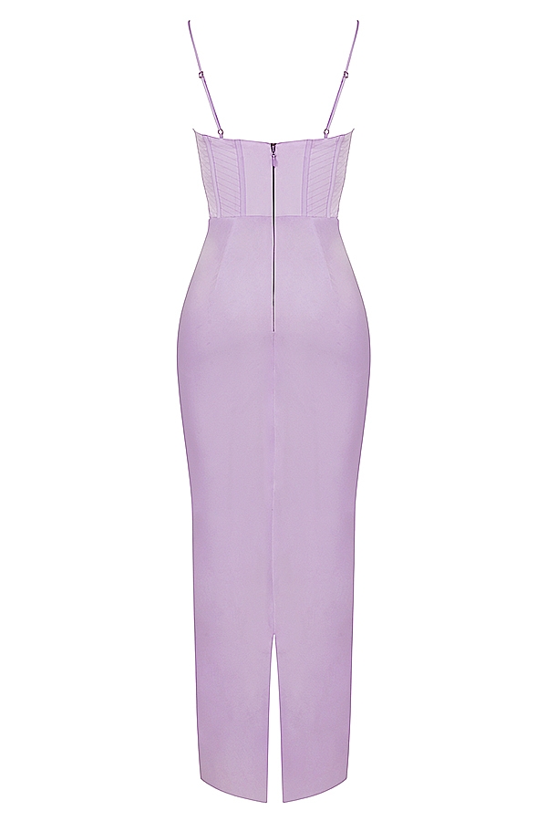 Charmaine-Lavender Corset Maxi Dress