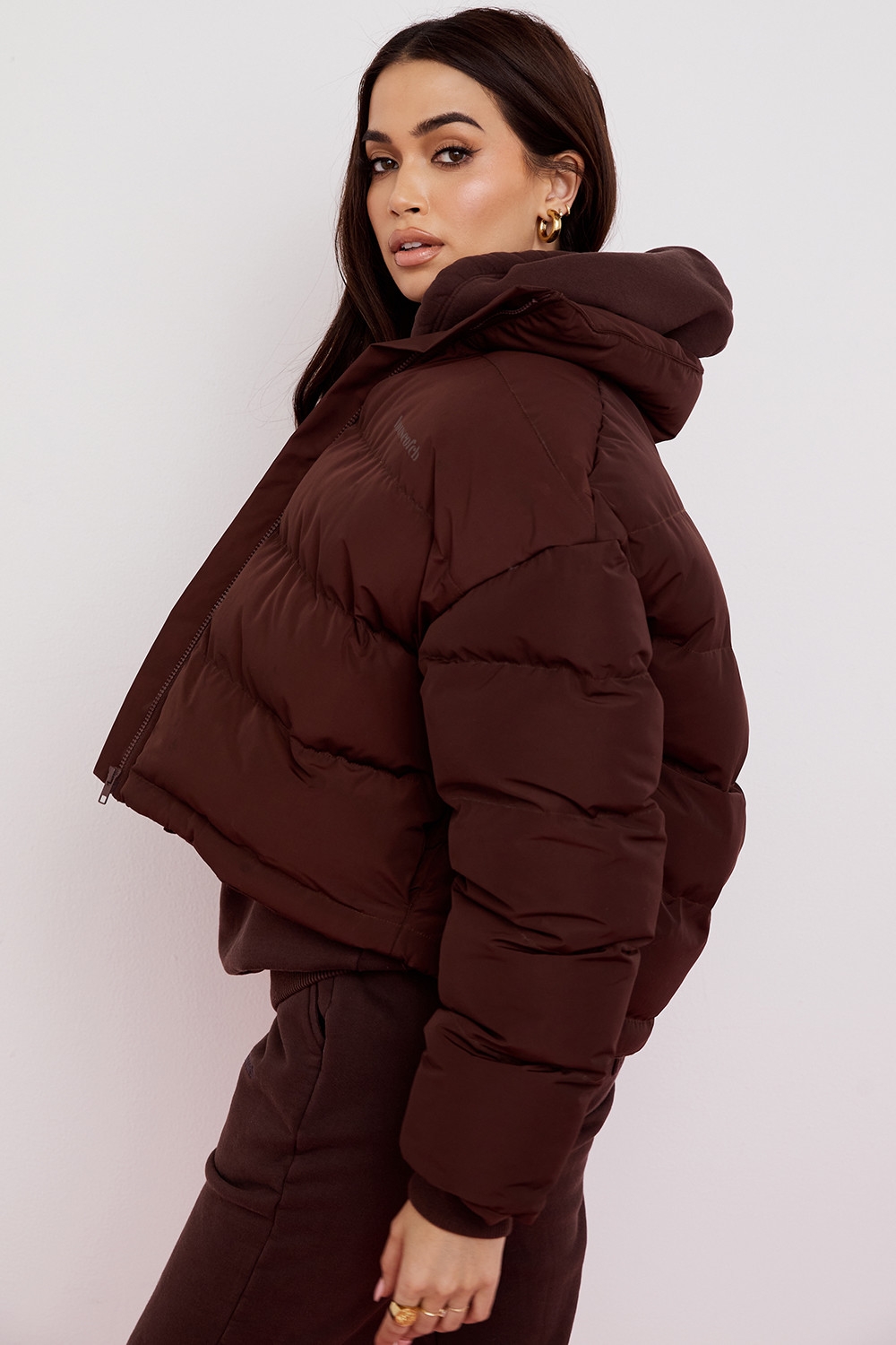 Hero-Chocolate Oversized C Shape Puffer Jacket
