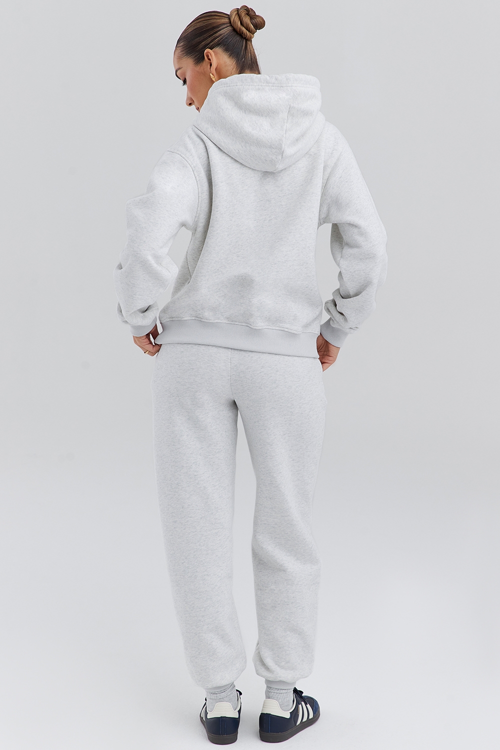 Mirage-Light Grey Marl Zip Through Hoodie