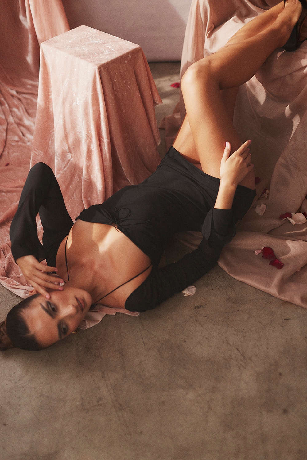 BabyDoll-Black Chiffon Halter Mini Dress