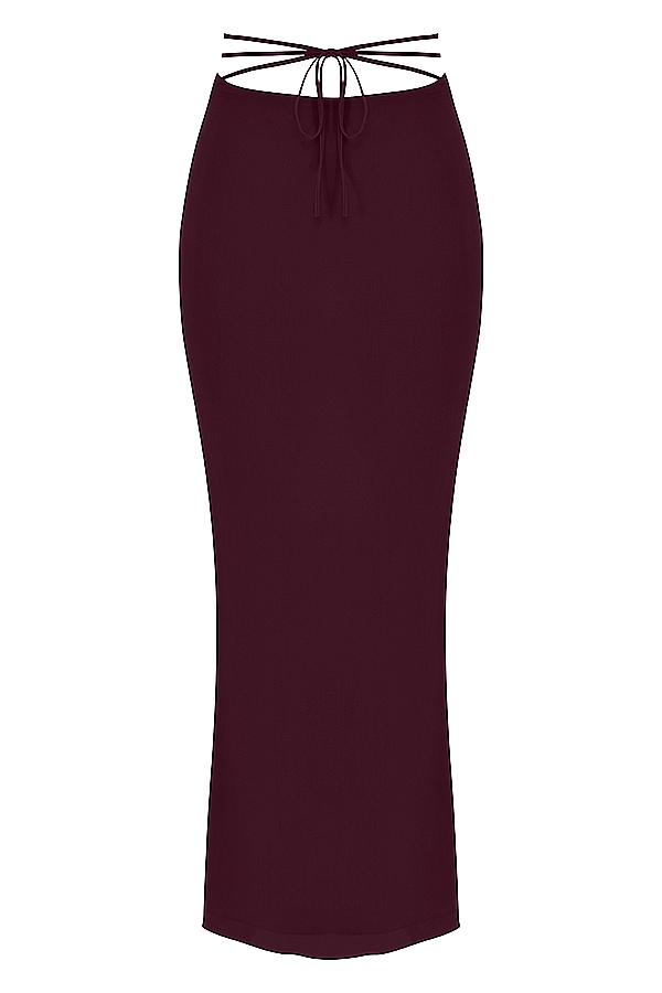 Amalfi-Prune Cutout Maxi Skirt