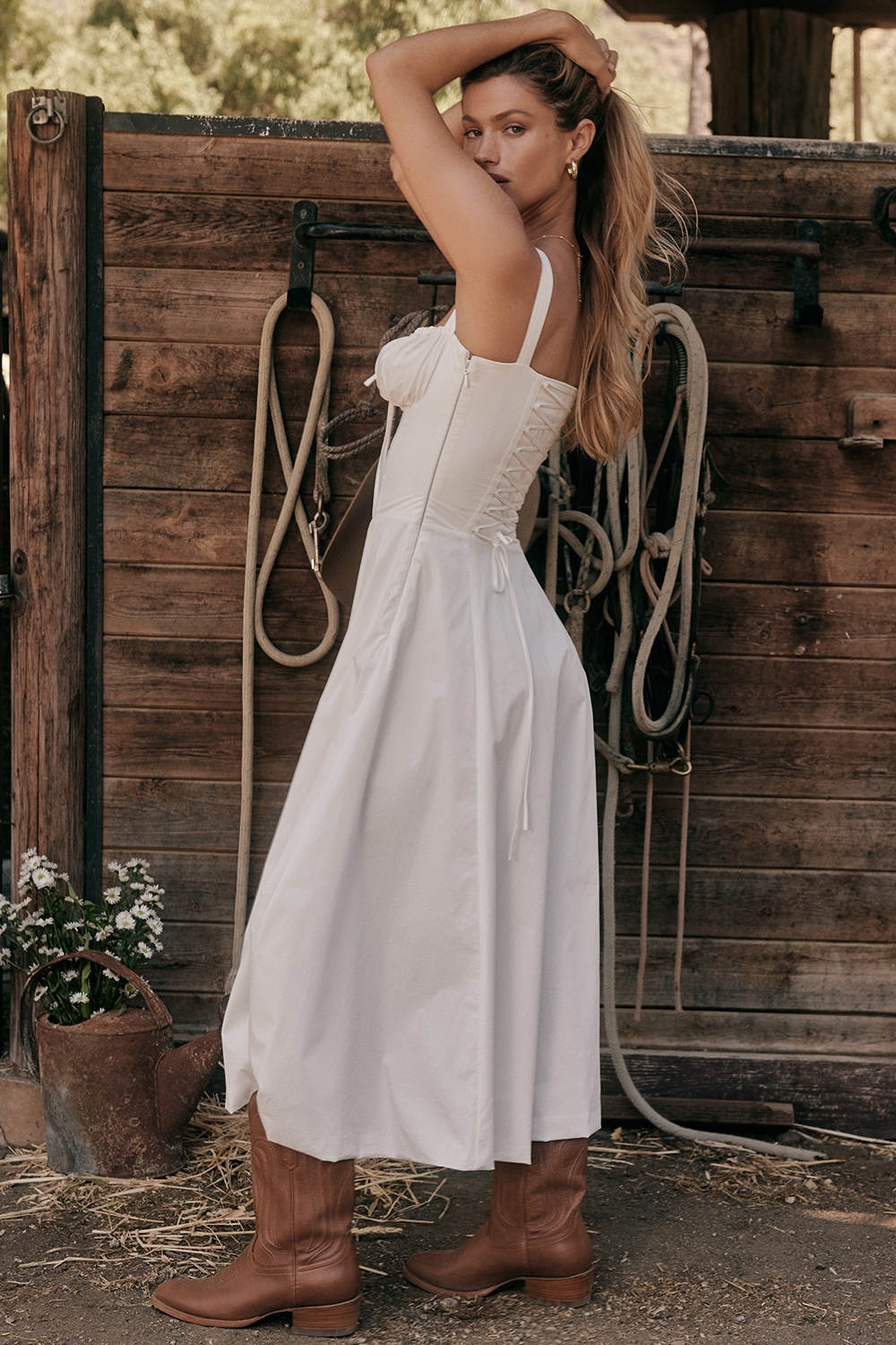 Carmen-White Bustier Sundress